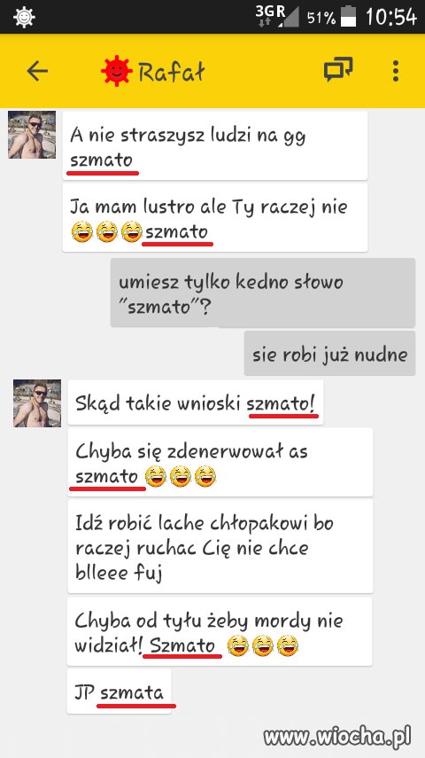 Bardzo "elokwentny" rozmówca.