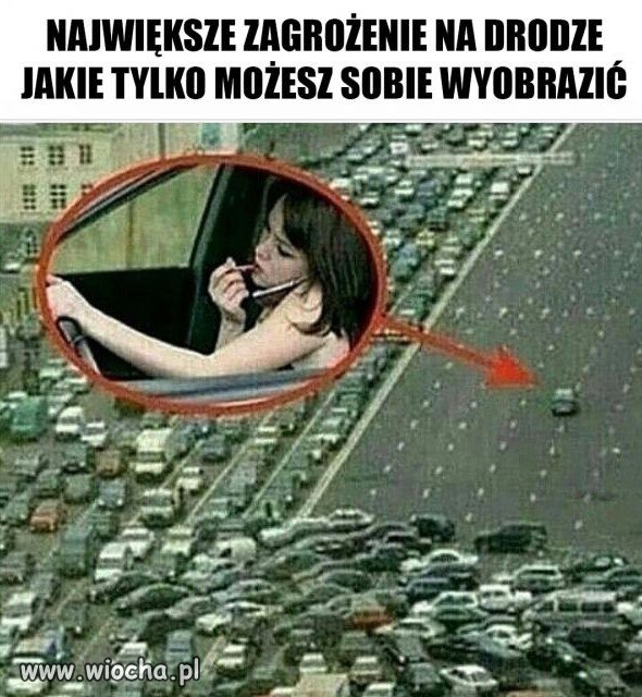 Zagrożenie na drodze.