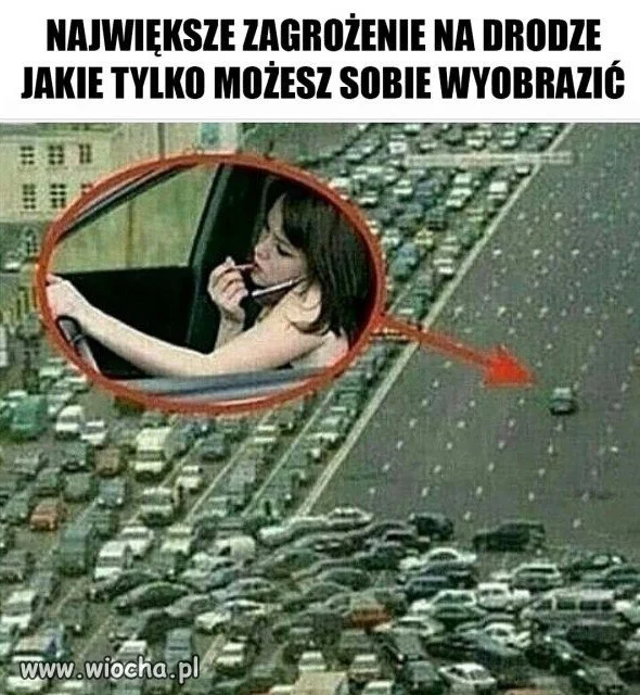 Zagrożenie na drodze.