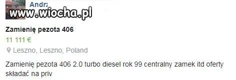 Coś chce zamienić