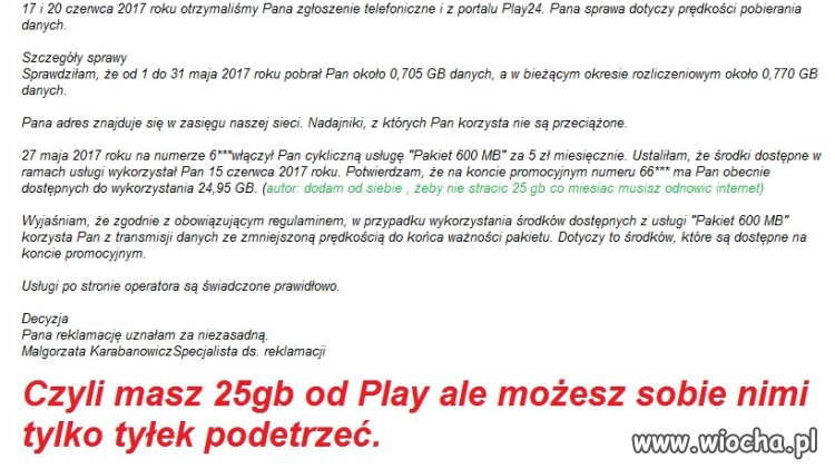 Play i 25Gb internetu do podcierania...