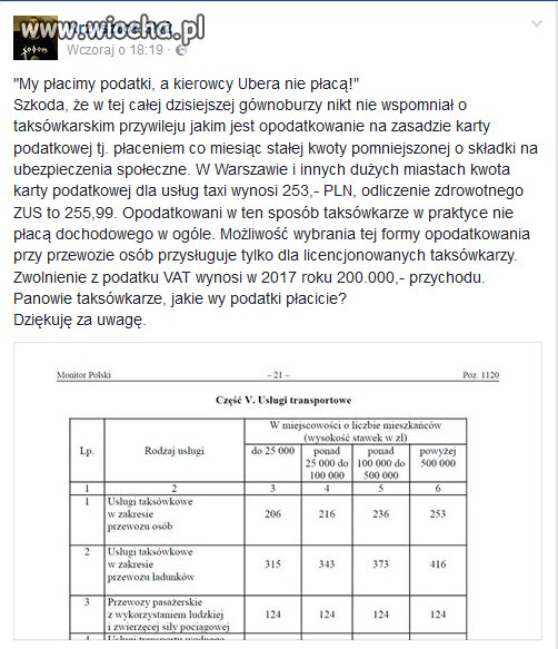 Uber i jego niepłacenie podatków.