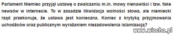Niemcy likwidują wolność słowa! 
