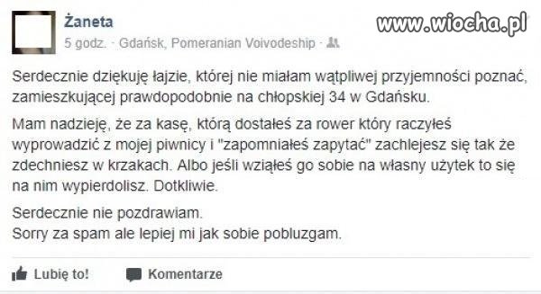 Skradziony rower