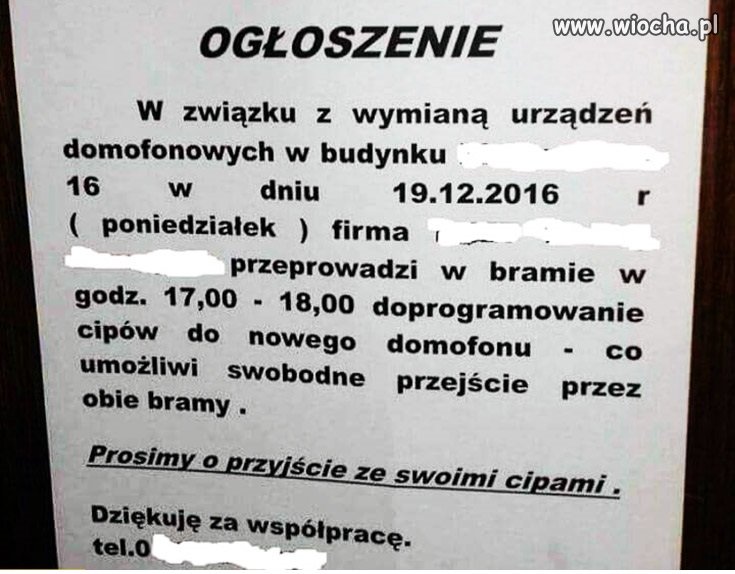 Ogłoszenie! 