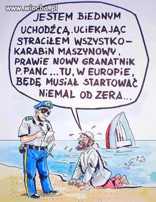 Biedny uchodźca.