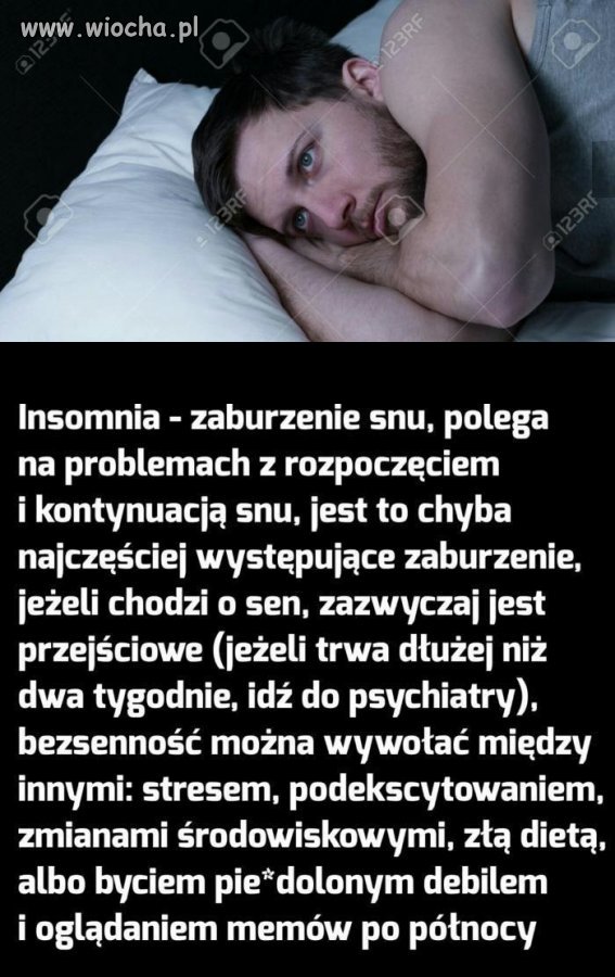 Zaburzenia snu - bezsenność