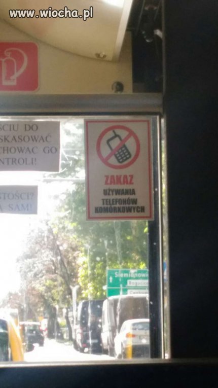 Zakaz używania komórek w autobusach