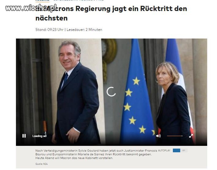 Z gabinetu Makarona odchodzi już trzeci minister  