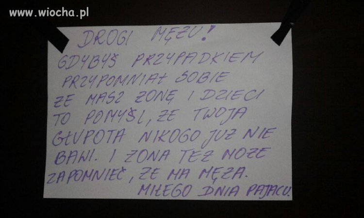 Takie tam, znalezione na drzwiach mieszkania...