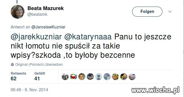 Historyczny wpis pani Mazurek