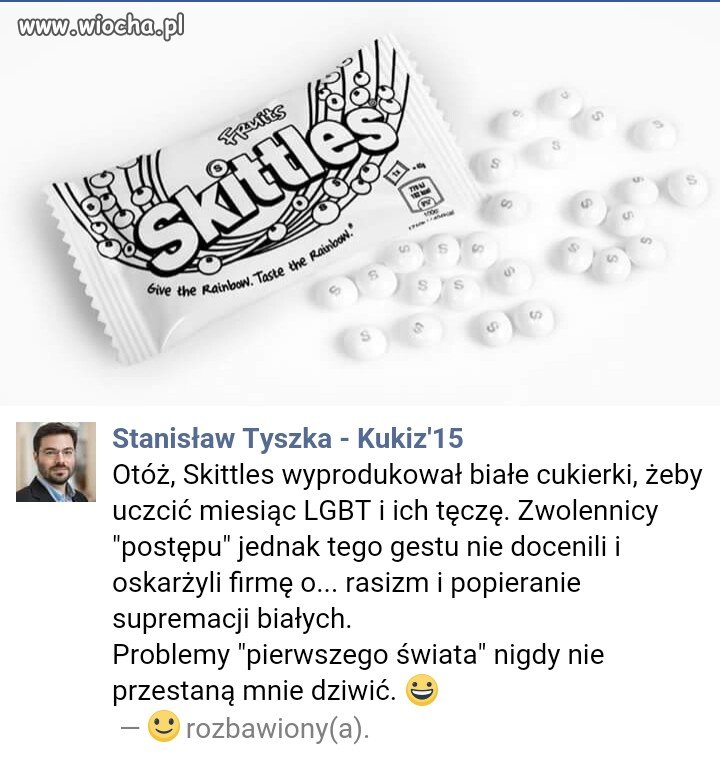 Zrobili białe cukierki by uczcić miesiąc sodomitów