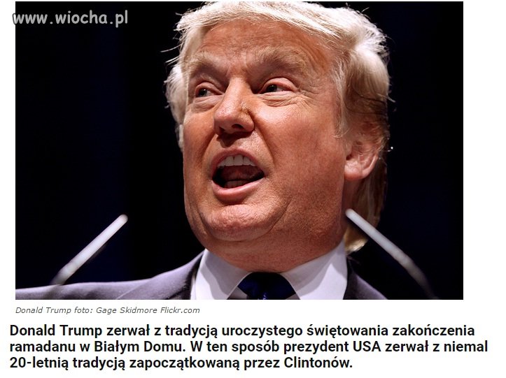 No i prawidłowo Panie Trump..