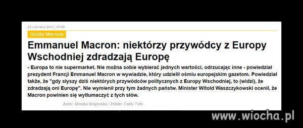 Powiedział to człowiek, który niszczy Europę.