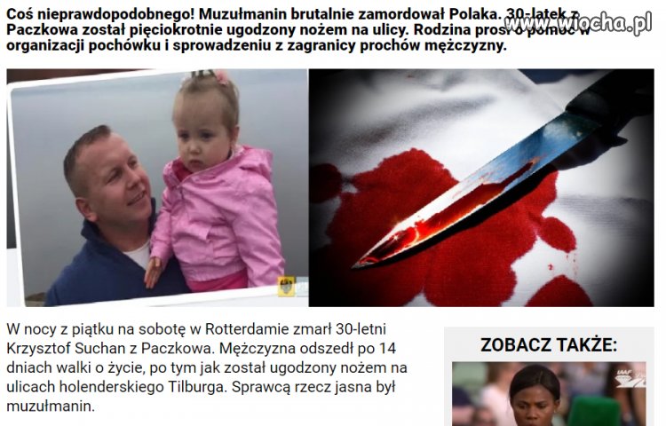 Znowu wyznawca islamu w akcji