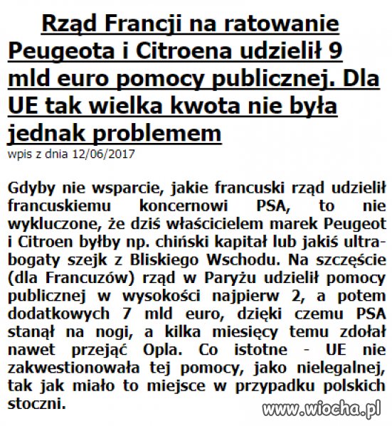 UE nie zakwestionowała tej pomocy...