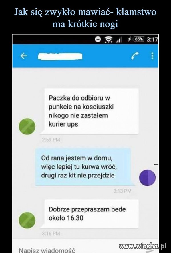 Krótka wymiana zdań z kurierem