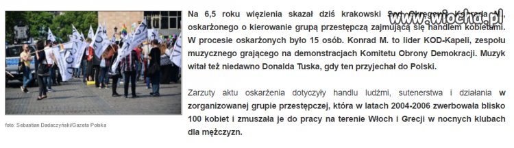 Autor hymnu KOD skazany na 6,5 roku więzienia. 