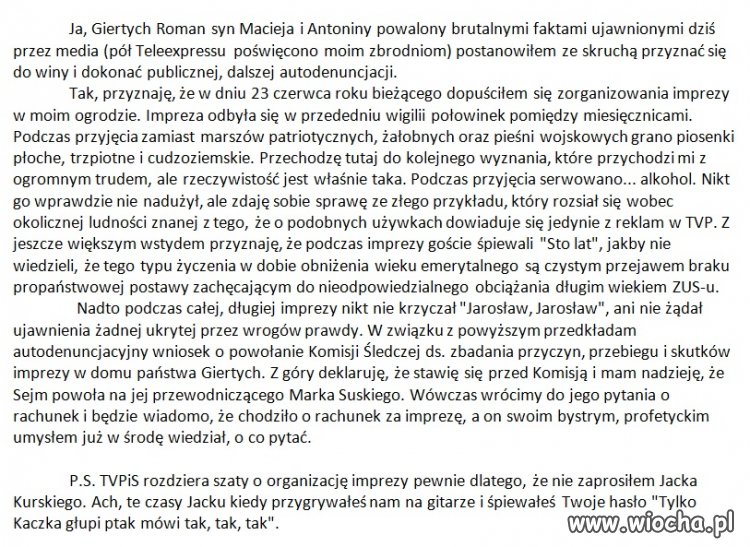 Piękna odpowiedź Giertycha