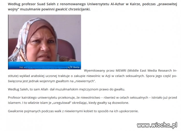 "Uczona" z Kairu przekonuje
