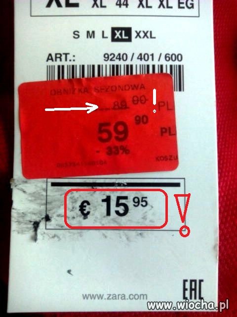 Zara dla obywateli UE 2-giej prędkości !!