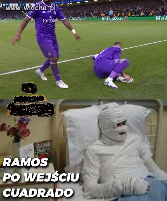 Sergio Ramos po brutalnym faulu Cuadrado