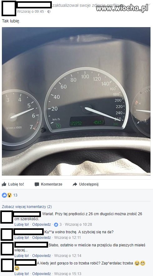 Trochę za wolno jechał