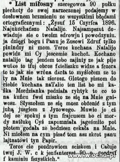 List miłosny z 1896