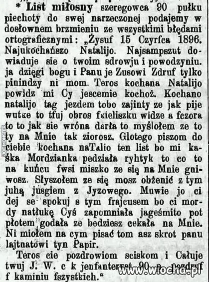 List miłosny z 1896