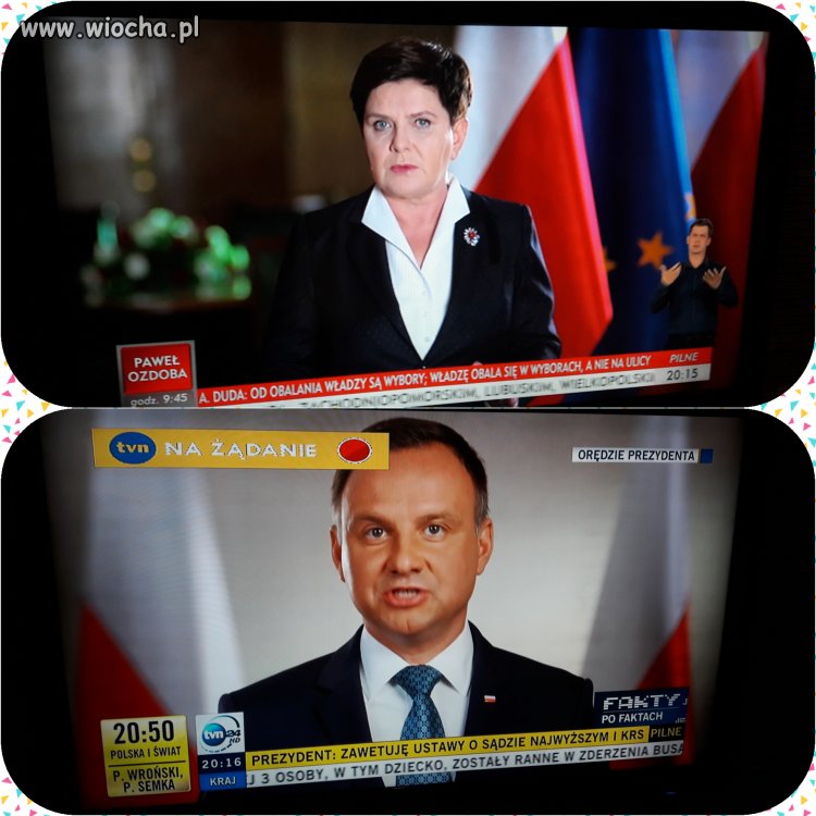 Orędzie prezydenta i premiera w jednym czasie