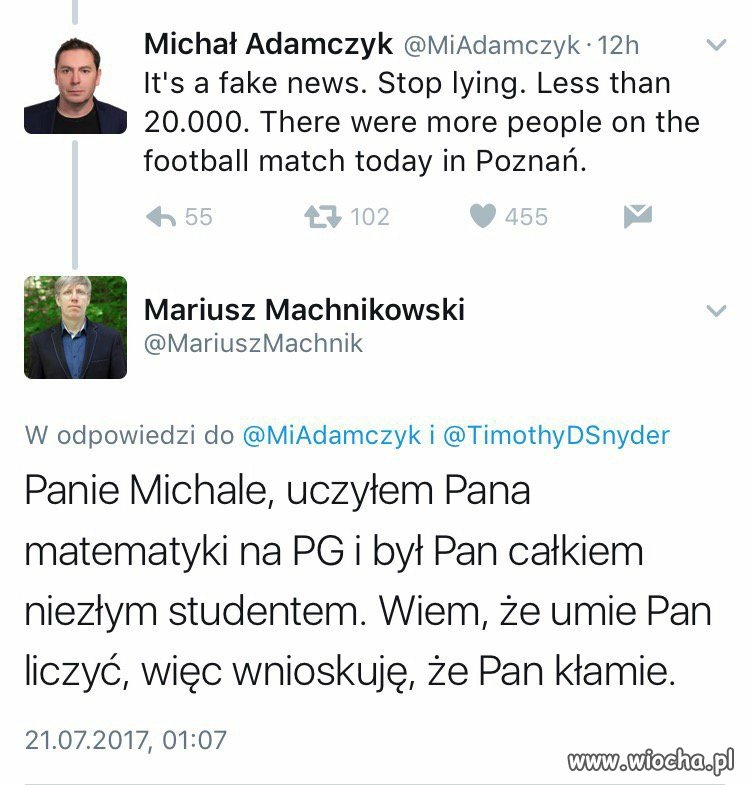 Nauczyciel do byłego ucznia... (dziennikarza TVP)