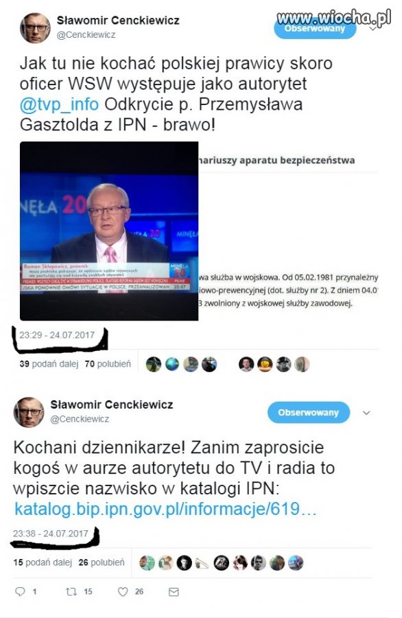Wczorajsze wieści z reżimowej