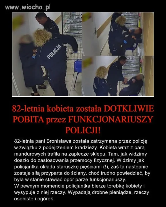 Staruszka pobita przez policjantów 