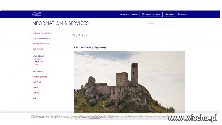 Strona WizzAir Olsztyn-Mazury...