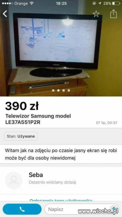Telewizor dla niewidomej 