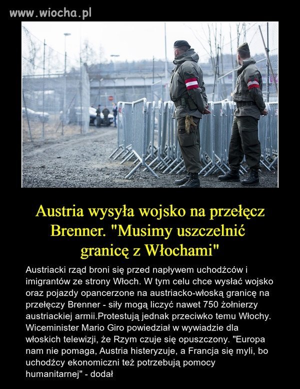 Austria ma przesyt uchodźców...
