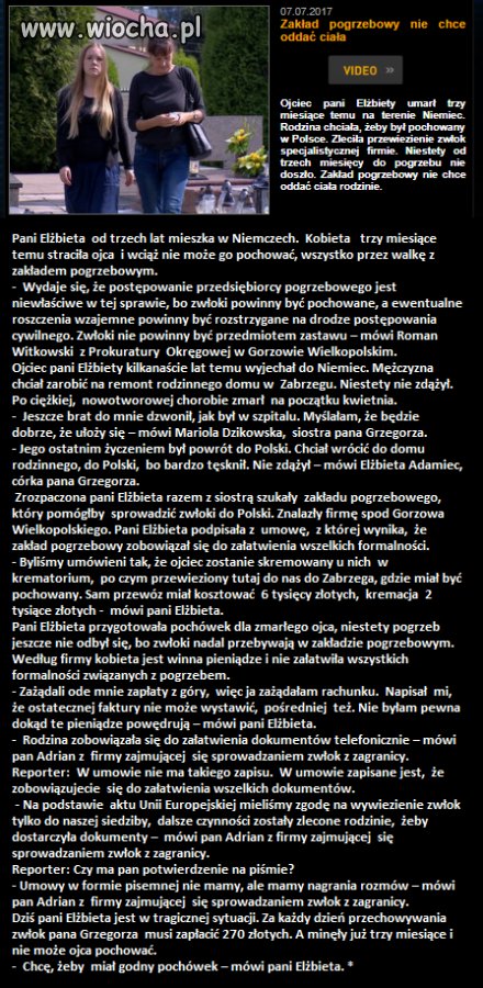 Nawet z pogrzebu idzie zrobić cyrk