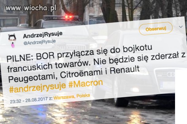 BOR będzie bojkotował francuskie towary