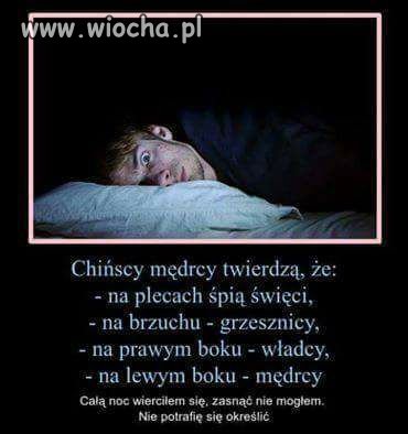 Też nie  mogę się ułożyć
