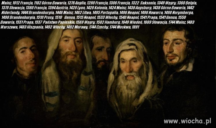Żydzi wypędzani 47 razy w ciągu 1000 lat.
