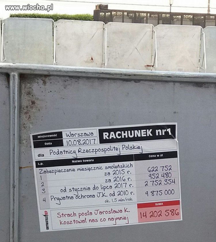 Rachunek dla naczelnika Jarosława