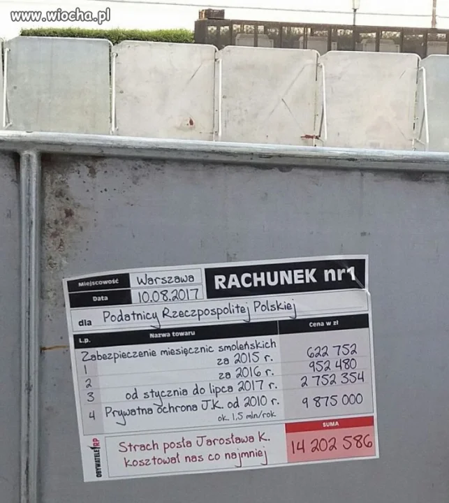 Rachunek dla naczelnika Jarosława