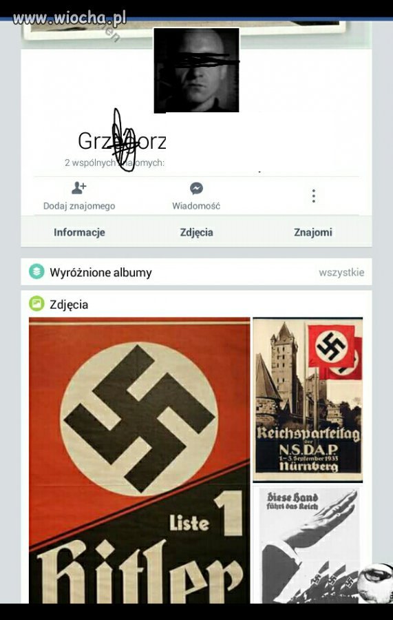 Nazistowski zdrajca na facebooku.