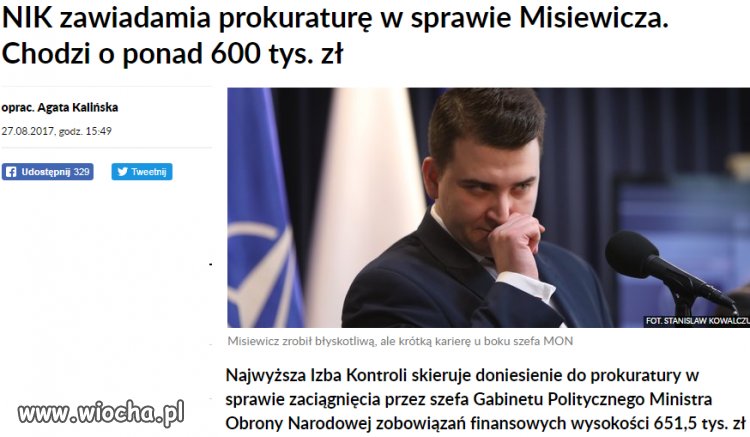 Misiewicz ma kłopoty. 