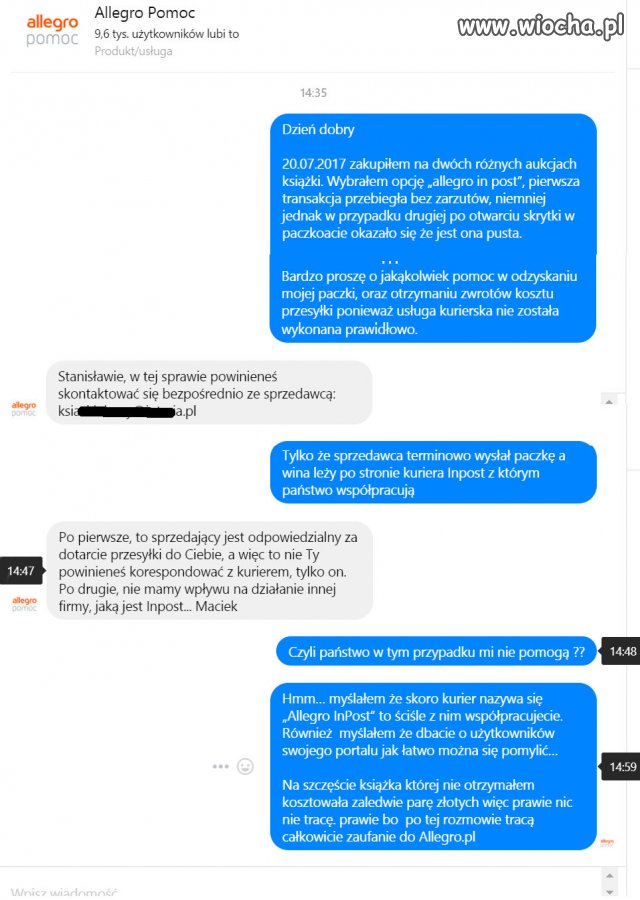 Wspaniała pomoc Allegro