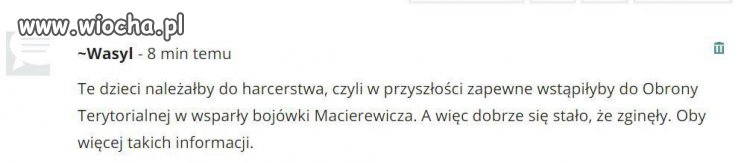 Komentarz na Interii po śmierci dziewczynek 