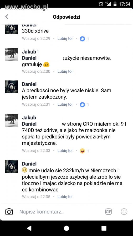 232 km/h z 3 letnim dzieckiem 