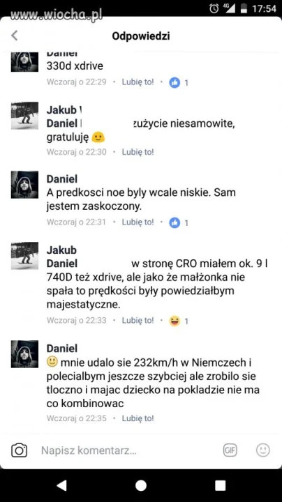 232 km/h z 3 letnim dzieckiem 