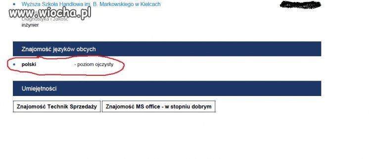 Z pewnego CV
