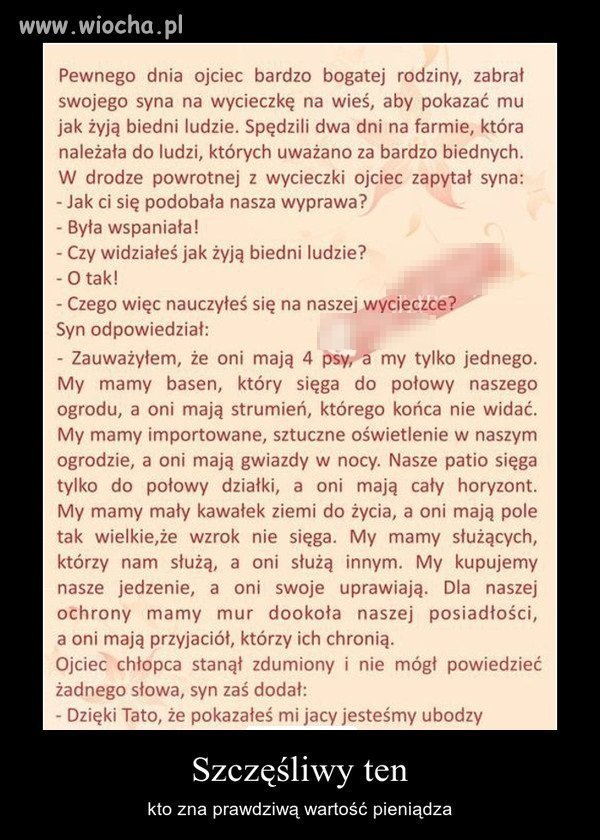 Biednym nie jest ten, co niewiele posiada